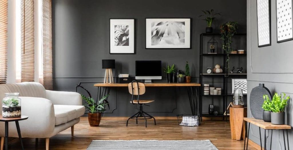 Интерьер в белом и сером